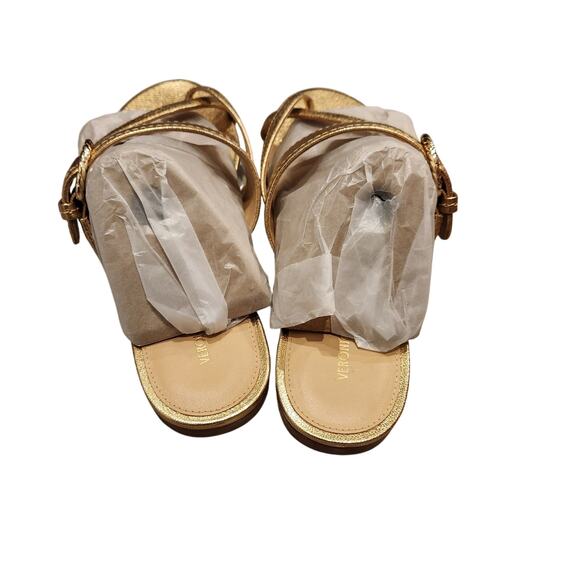Veronica Beard Salva gold leather sandals size 10 - Picture 5 of 6